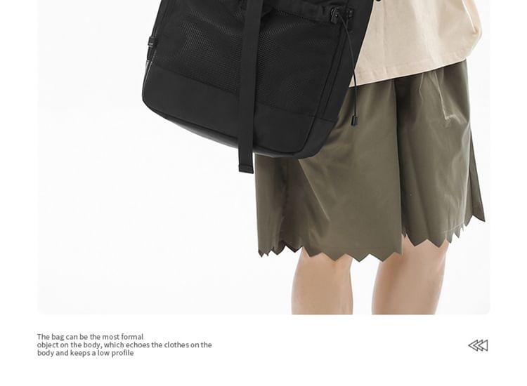 Panel Mesh Bag Crossbody Nylon Buckled