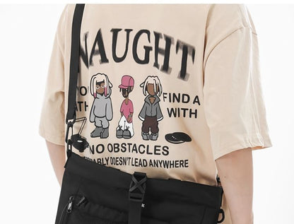 Panel Mesh Bag Crossbody Nylon Buckled