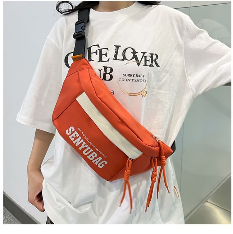 Nylon Belt Print Bag Lettering