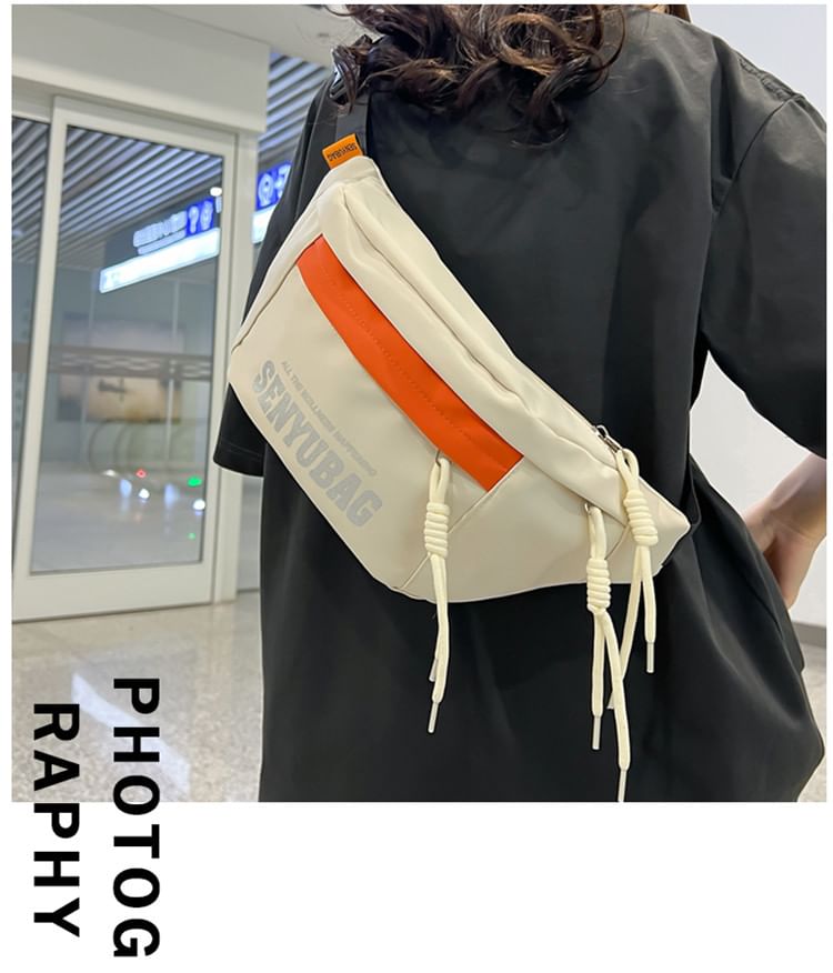 Nylon Belt Print Bag Lettering