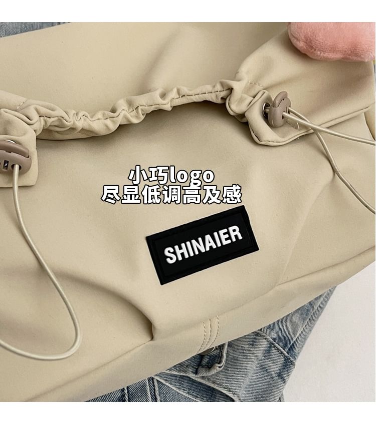 Drawstring Bag Crossbody Plain Flap