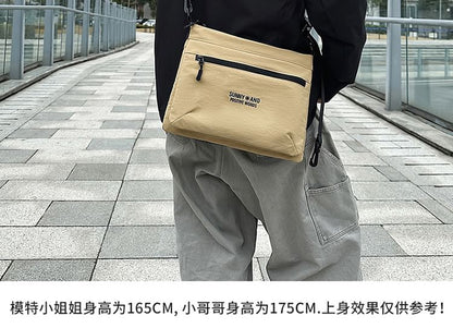 Print Crossbody Bag Lettering Nylon