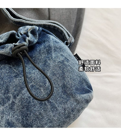 Bag Crossbody Drawstring Mobile Denim Phone