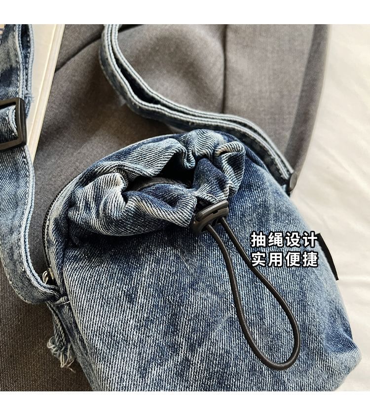 Bag Crossbody Drawstring Mobile Denim Phone