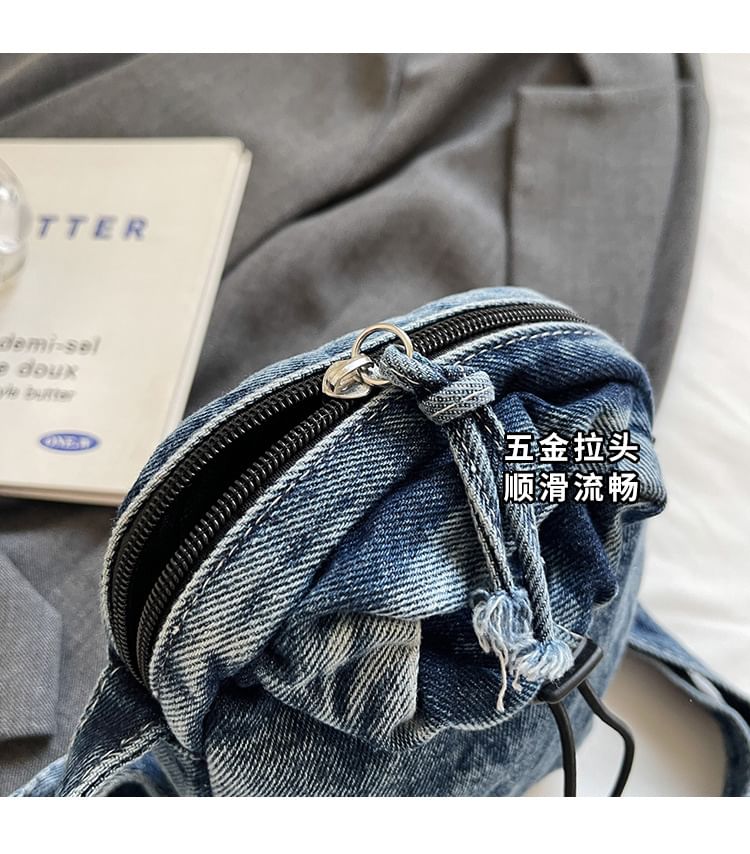 Bag Crossbody Drawstring Mobile Denim Phone
