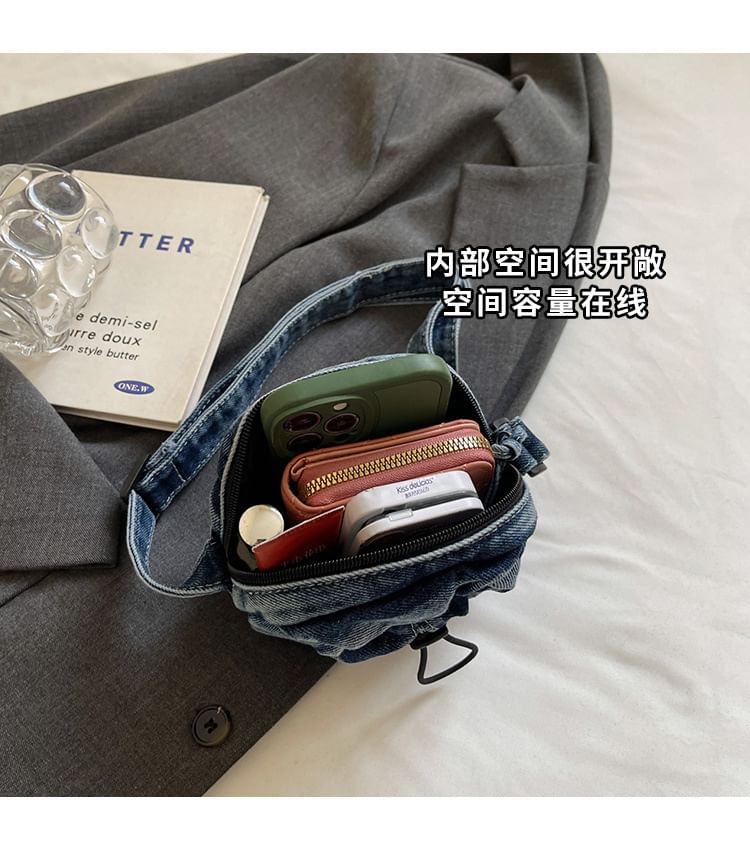 Bag Crossbody Drawstring Mobile Denim Phone