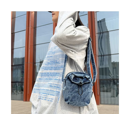 Bag Crossbody Drawstring Mobile Denim Phone