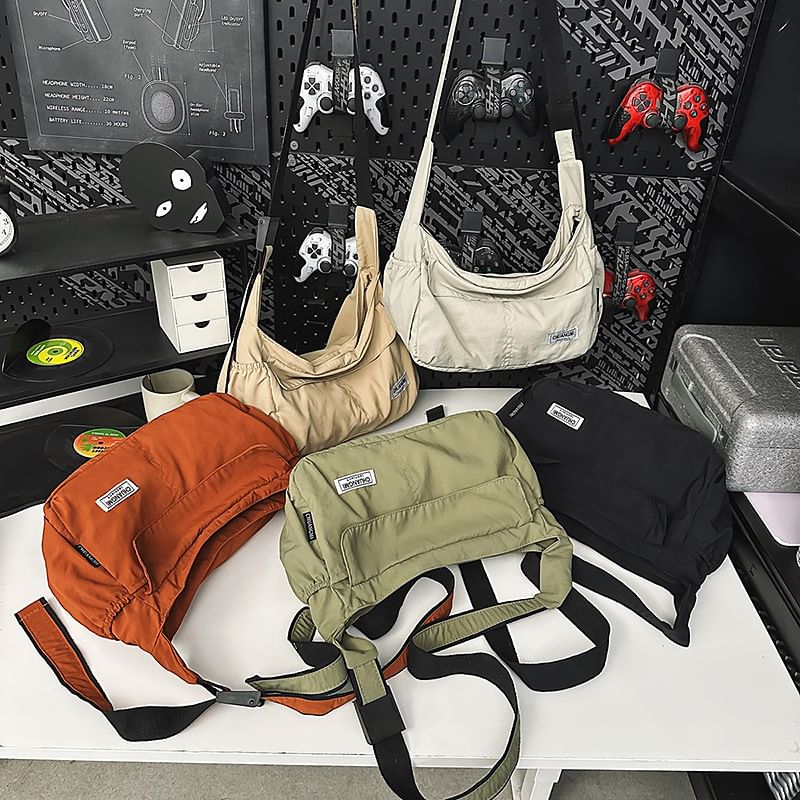 Plain Nylon Crossbody Bag