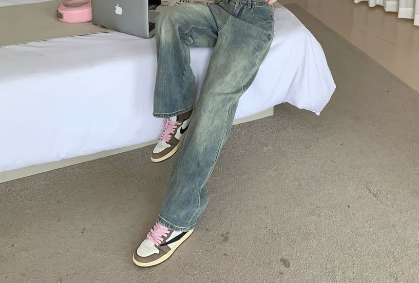 Washed High Waist Wide Leg Jeans