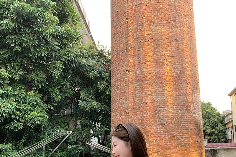 Open Plain Peplum Blouse / Top Halter Bow Back Puff-Sleeve