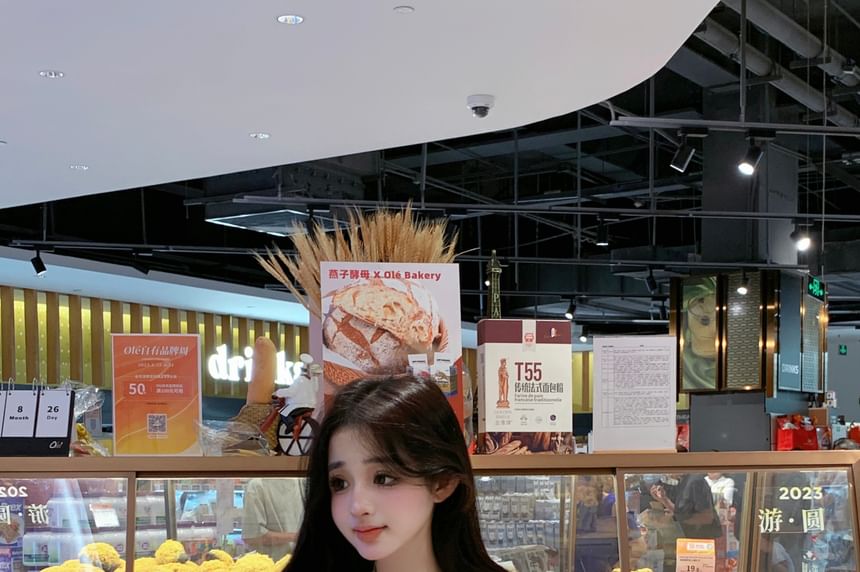 Asymmetrical Tone Long-Sleeve Fit Slim Tee Two Mock Two-Piece