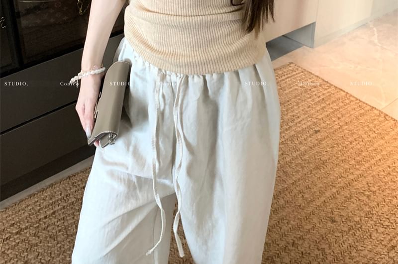 Beaded T-Shirt Scoop Neck Sheer Plain Short-Sleeve