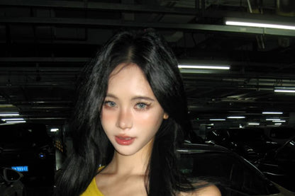 Short-Sleeve Tee One-Shoulder Cropped Plain