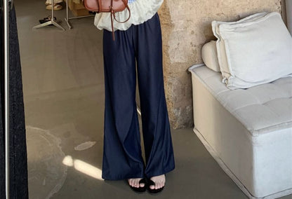 Top Jeans Cami Panel Washed High Leg Waist Wide Plaid Asymmetrical /