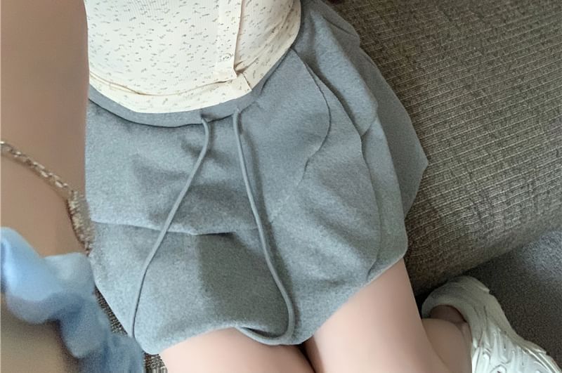 Top Button Lace Tank Panel V-Neck