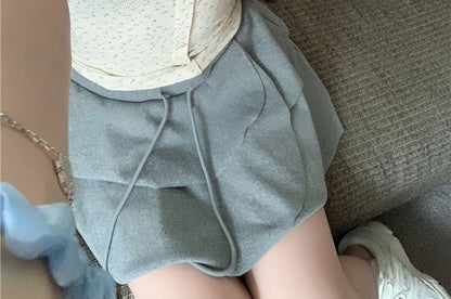 Top Button Lace Tank Panel V-Neck