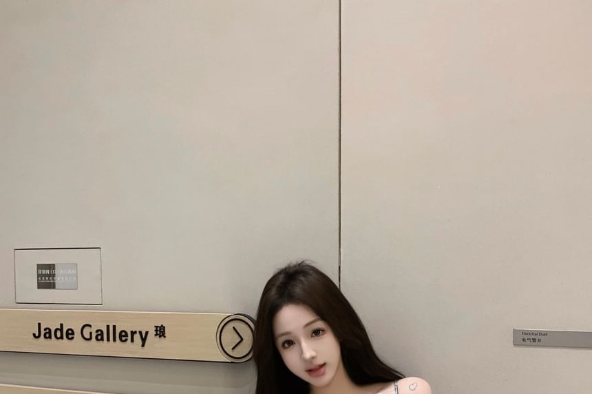 Bow Top Glitter Rhinestone Cami