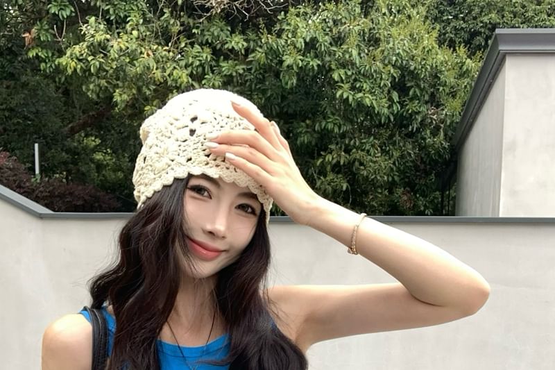 Top Tank Neck Crew Plain Tie-Up