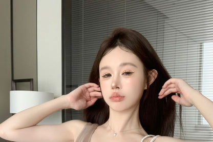 Neck Cowl Camisole Plain Asymmetrical Top