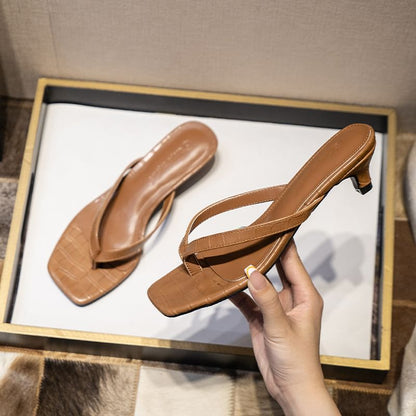 Low Flip Heel Flops Plain