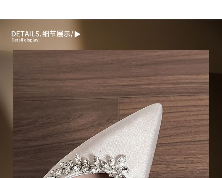 Slingback Rhinestone Sandals Pointy High Heel