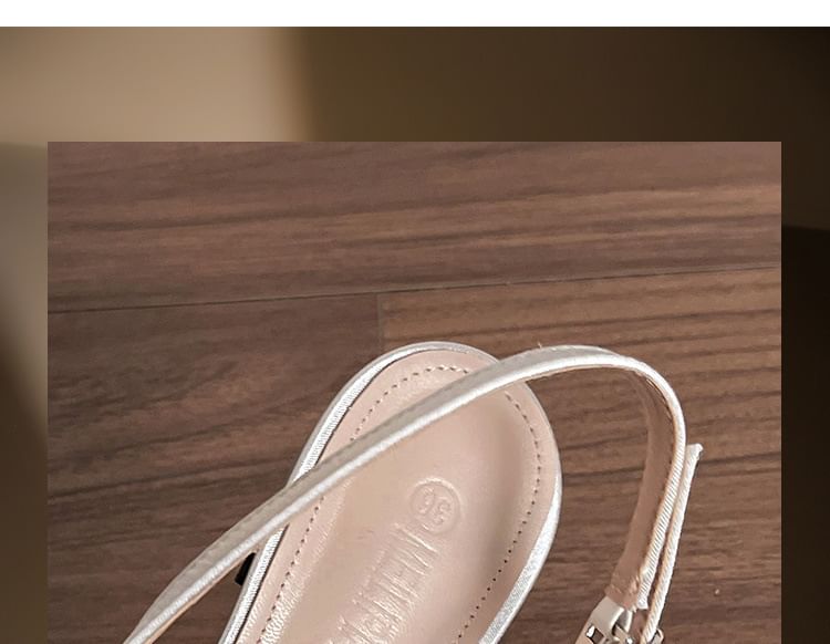 Slingback Rhinestone Sandals Pointy High Heel