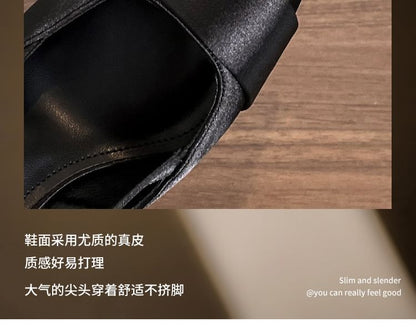 Slingback High Plain Heel Pointy Sandals