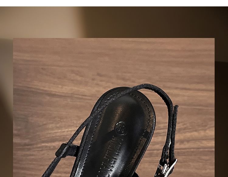 Slingback High Plain Heel Pointy Sandals