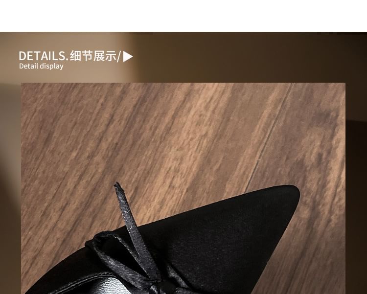 Slingback Heel Sandals Plain Bow High Pointy