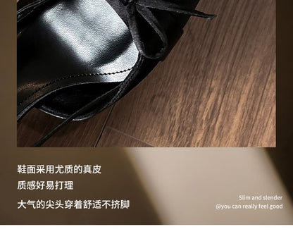 Slingback Heel Sandals Plain Bow High Pointy