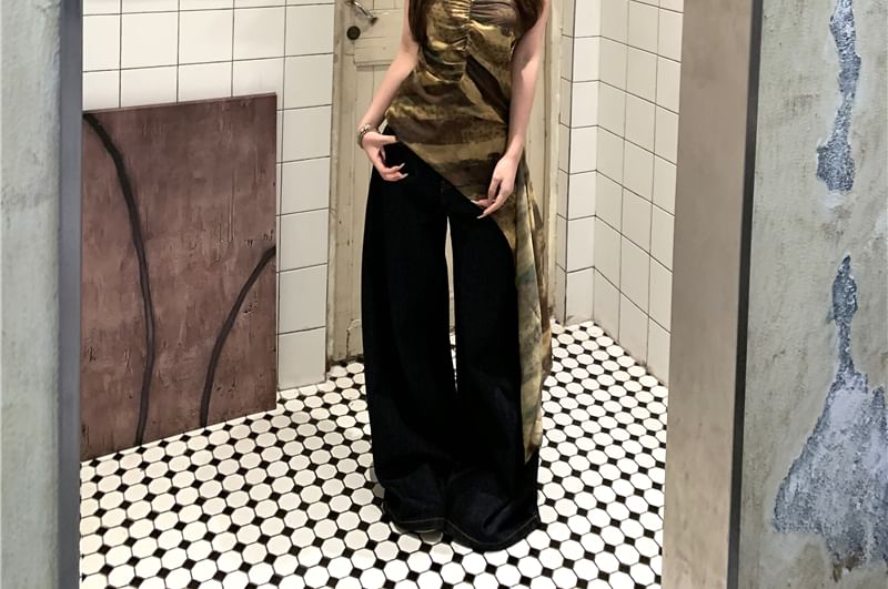 Camisole Print Top Patterned Asymmetrical