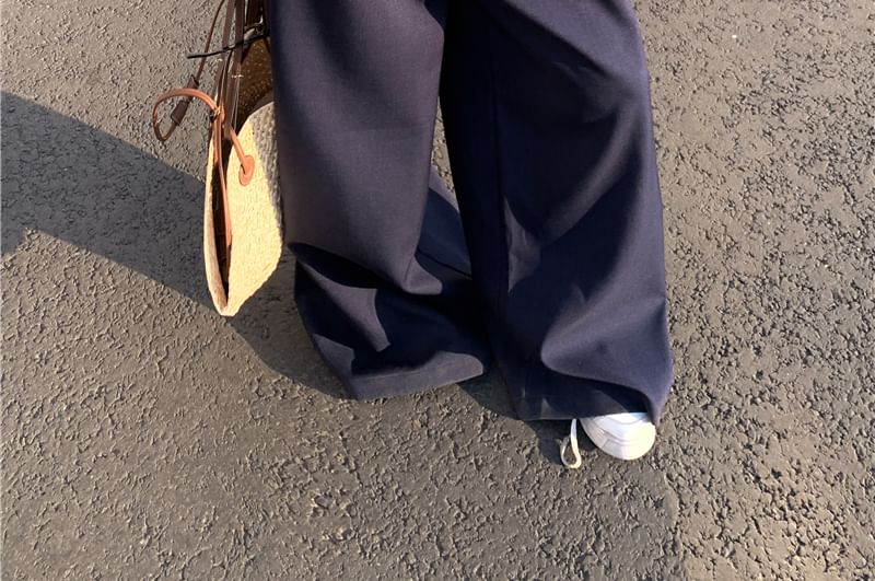 Plain Pants Wide / Leg Frill Tube Rise Mid Plaid Top Bustier Suit