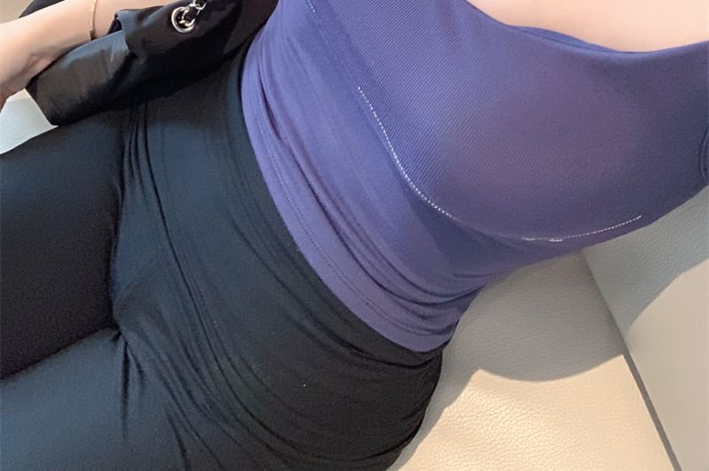 Rhinestone Pants Rise Top / Mid Camisole Plain Flared Padded