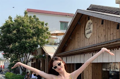 Dress Mini Spaghetti Strap A-Line Eyelet Plain Embroidered