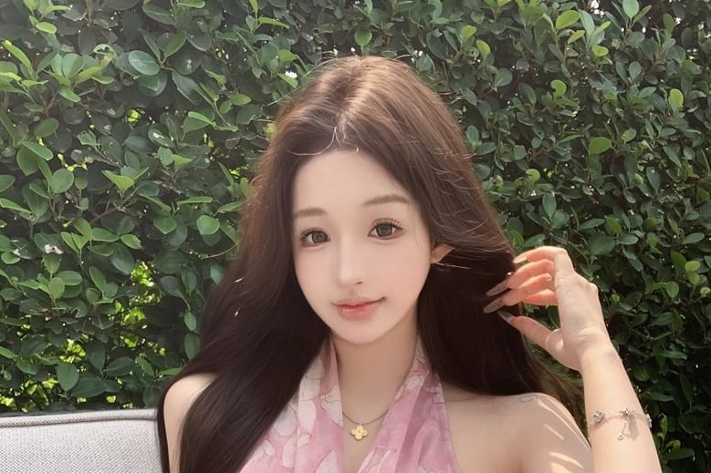 Top Halter Neck Print Cowl Floral