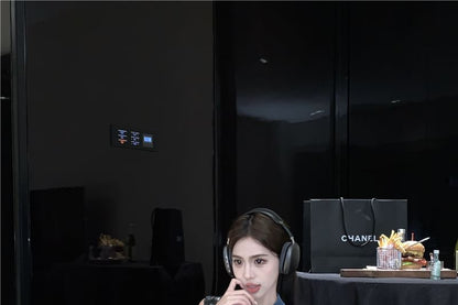 Crop Washed Collared Pencil Button Vest Skirt Mini High Denim Waist /