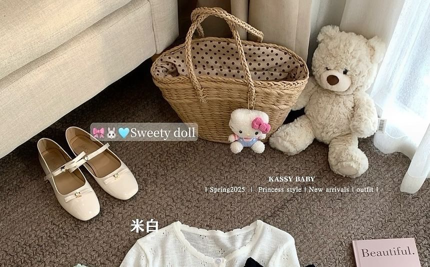 Cardigan Lace Round Trim Neck Set: + V-Neck Knit Camisole Top Plain