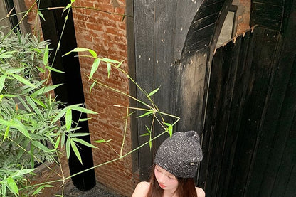 Lace Panel Dotted Top Camisole