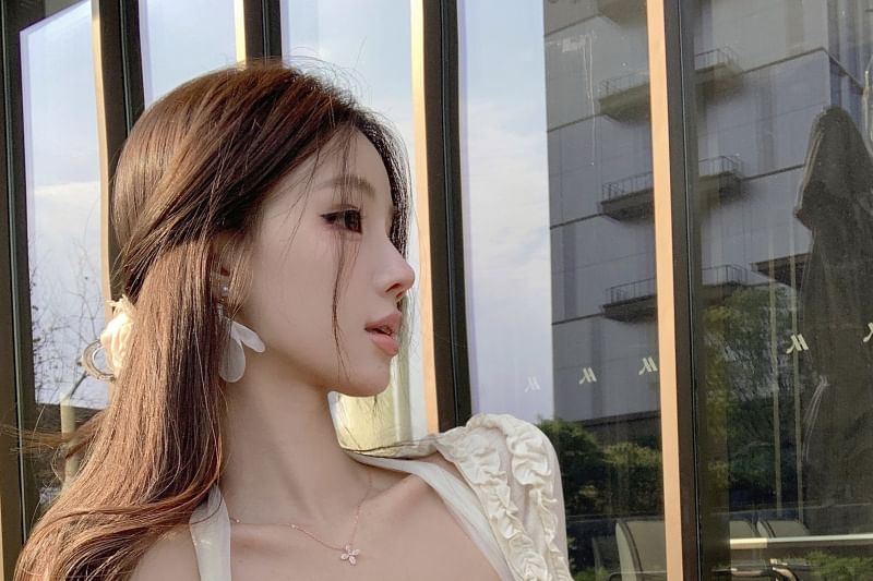 Lace Ruffle / Halter Plain Trim Bolero Top