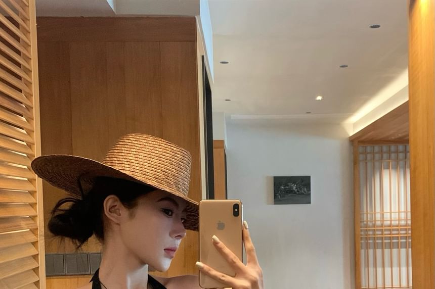 Pants Plain High Lace Top Wide Leg Halter / Waist