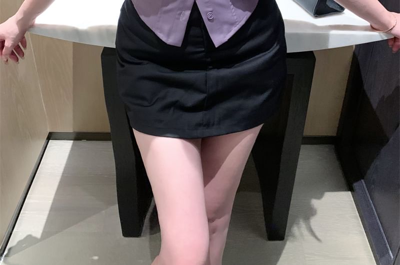 Shirt 3/4 Sleeve Plain Collared