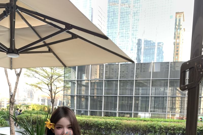 Floral / Sleeve Long Ruffle Print Shoulder Blouse Waist Shorts Off High