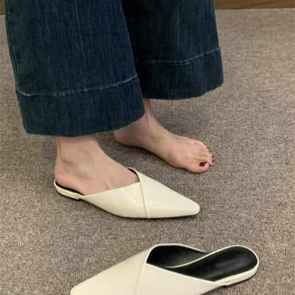 Pointed Mules Leather Faux