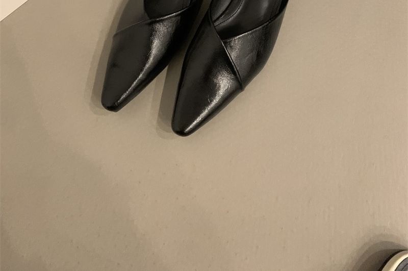 Pointed Mules Leather Faux