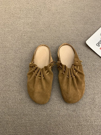 Leather Faux Cinched Mules