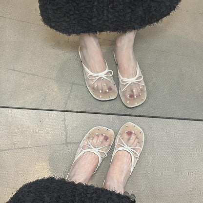 Mesh Mules Rhinestone