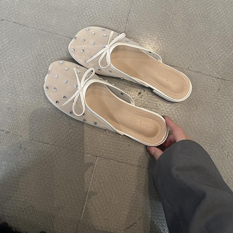Mesh Mules Rhinestone