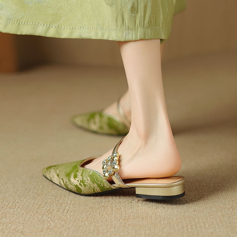 Heel Pointed Low Mules