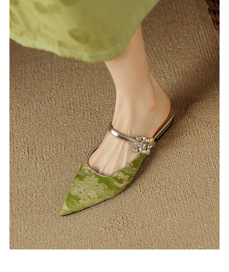 Heel Pointed Low Mules