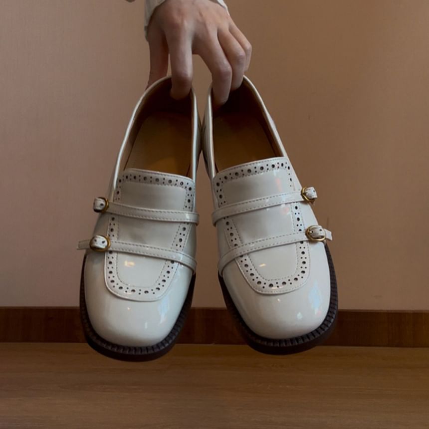 Loafers Low Leather Heel Faux